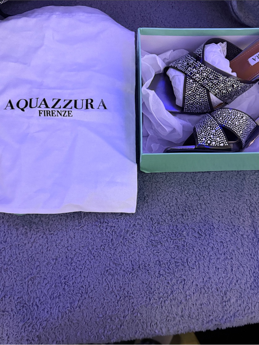 Aquazzura Black Crystal-Embellished Strappy Heels
